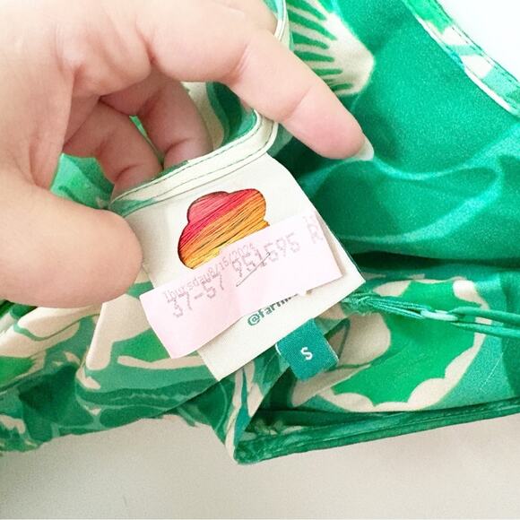 Farm Rio Tropical Groove Midi Dress Green Floral Print Sleeveless Size S Small - Picture 3 of 9